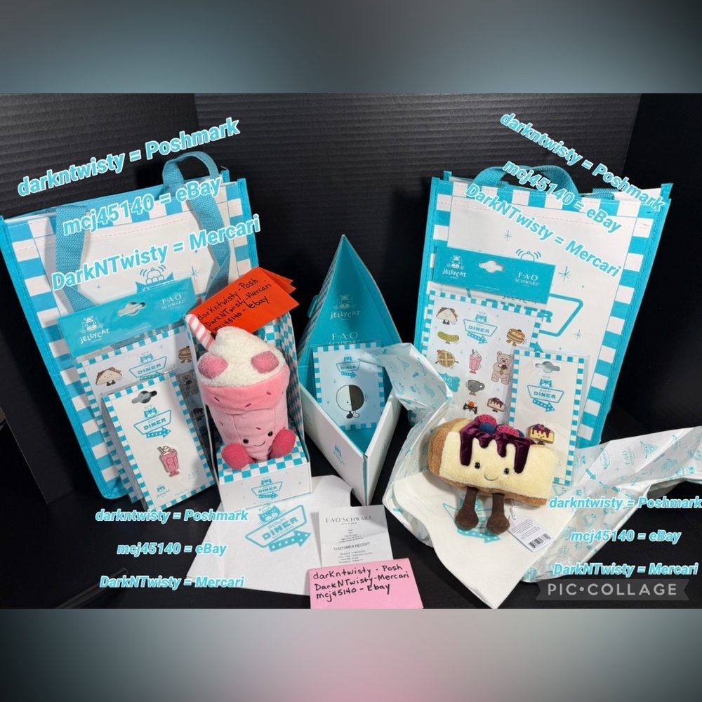BNWT AUTH SALES RECEIPT JELLYCAT DINER NYC CREMBER CHEESECAKE BUBECCA MILKSHAKE